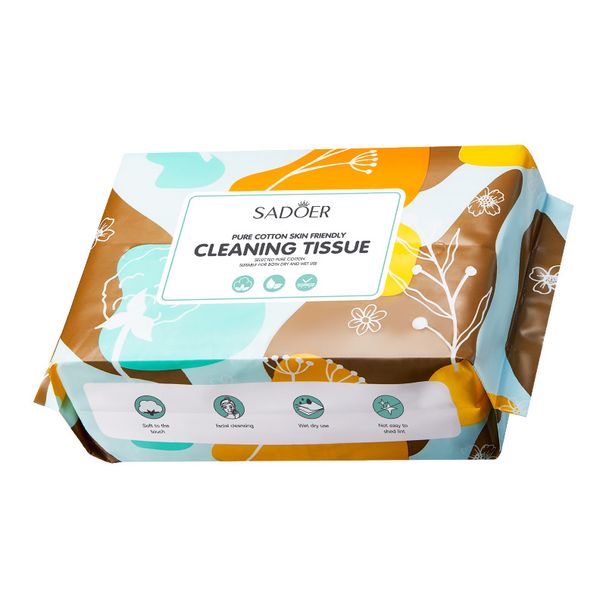 SADOER Reine Baumwolle Hautfreundliche Gesichts 50 Blatt Tägliche Make-Up Entfernung Gesicht Waschen Handtücher_voghion.com