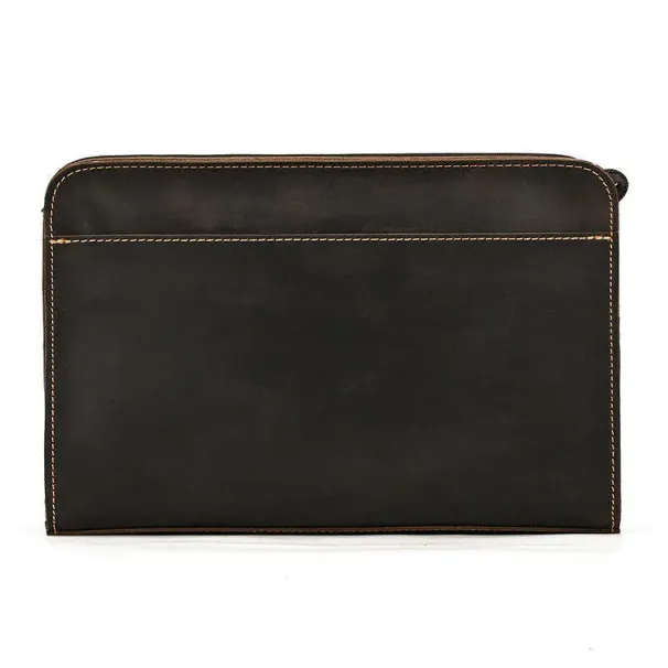 Echte Herren-Clutch aus Crazy-Horse-Leder, hochwertiges Rindsleder, geräumige Business-Geldbörse_voghion.com