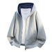 Men's Double Zipper Hooded Sweatshirt, Color Block Pullover, Casual Jacket For Fall & Winter, Plus Size, Unisex Style (White, Grey, Black, Navy)_voghion.com