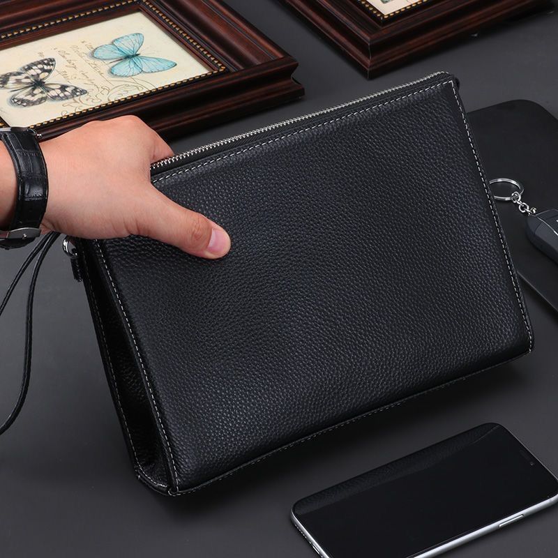 Men's ClutchBag Wrist Bag Men's Purse Cowhide Clutch Bag Fashion Envelope Bag Casual Business Bag_voghion.com