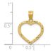 14K Polished And Textured Open Heart Pendant_voghion.com