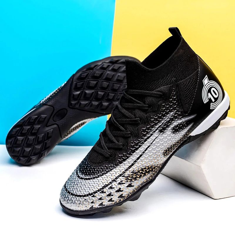New Men Soccer Shoes Breathable Outdoor Long Spikes Ankle Indoor Training Football Boots Cleats Grass Match Sneakers_voghion.com
