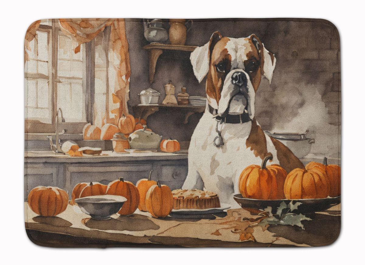 Boxer Fall Kitchen Pumpkins Memory Foam Kitchen Mat Machine Washable Anti-Fatigue Mat Cushion Comfort Bath Mat Or Kitchen Rug_voghion.com