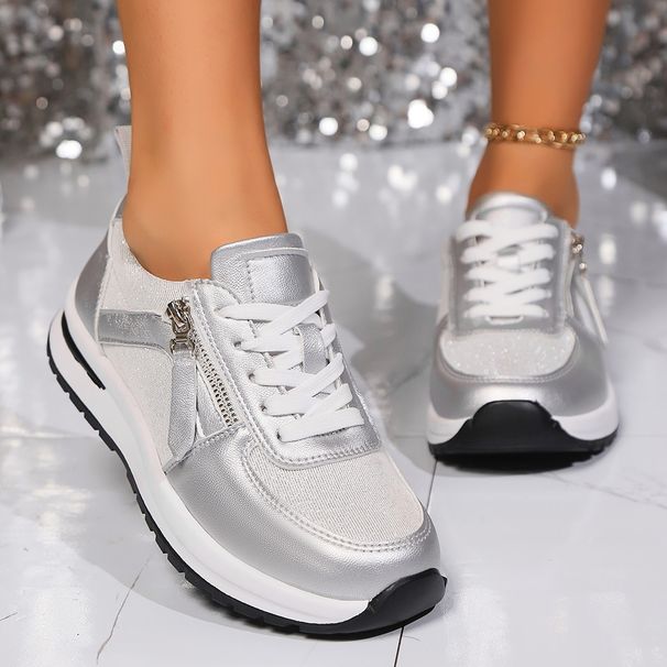 Damen Sport Freizeitschuhe Neue Mode Keilabsatz Dicker Boden Casual Sport Damen Einzelschuhe 43 Große Größe_voghion.com