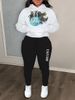 casual hooded sweatshirt CAUTON printed sweatshirt and sweatpants set women's clothing_voghion.com