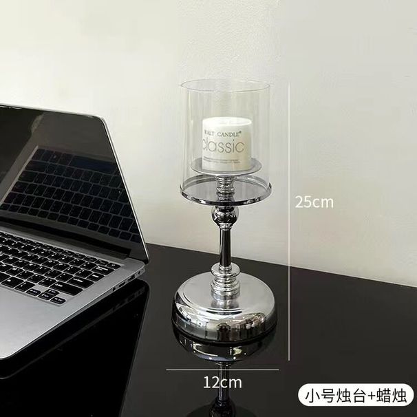 Shishi Light Luxury Nordic Silver Aromatherapy Candle Holder Valentine's Day Decoration Romantic Dining Table Candlelight_voghion.com