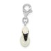 Sterling Silver 3-D Enameled White Swan W/ Lobster Clasp Charm_voghion.com