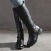 Big round toe high boots fat thin two knights with thick heels_voghion.com
