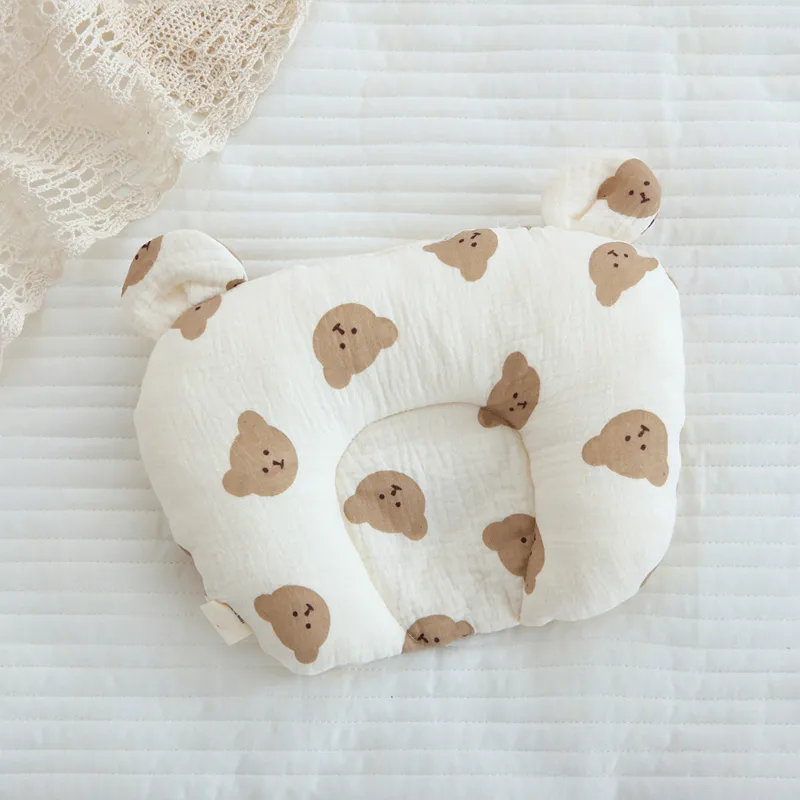 Oreiller en forme de U pour nouveau-né en coton pour bébé, coussin d'allaitement pour nouveau-né, coussin de soutien pour le sommeil, coussin concave en coton_voghion.com