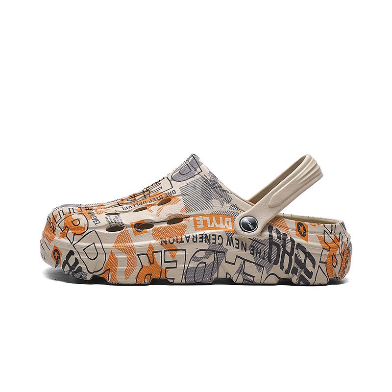 Cave shoes men's new outdoor beach sandals outside wear dual-use non-slip wear-resistant soft bottom Baotou slippers male_voghion.com