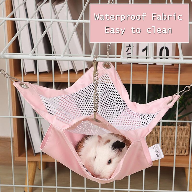 Wasserdichte Etagen-Hängematte für Meerschweinchen, Ganzjahres-Hängematte für Frettchen mit großer Öffnung, atmungsaktivem Bildschirm und stabilen Haken, Hamsterversteck für_voghion.com