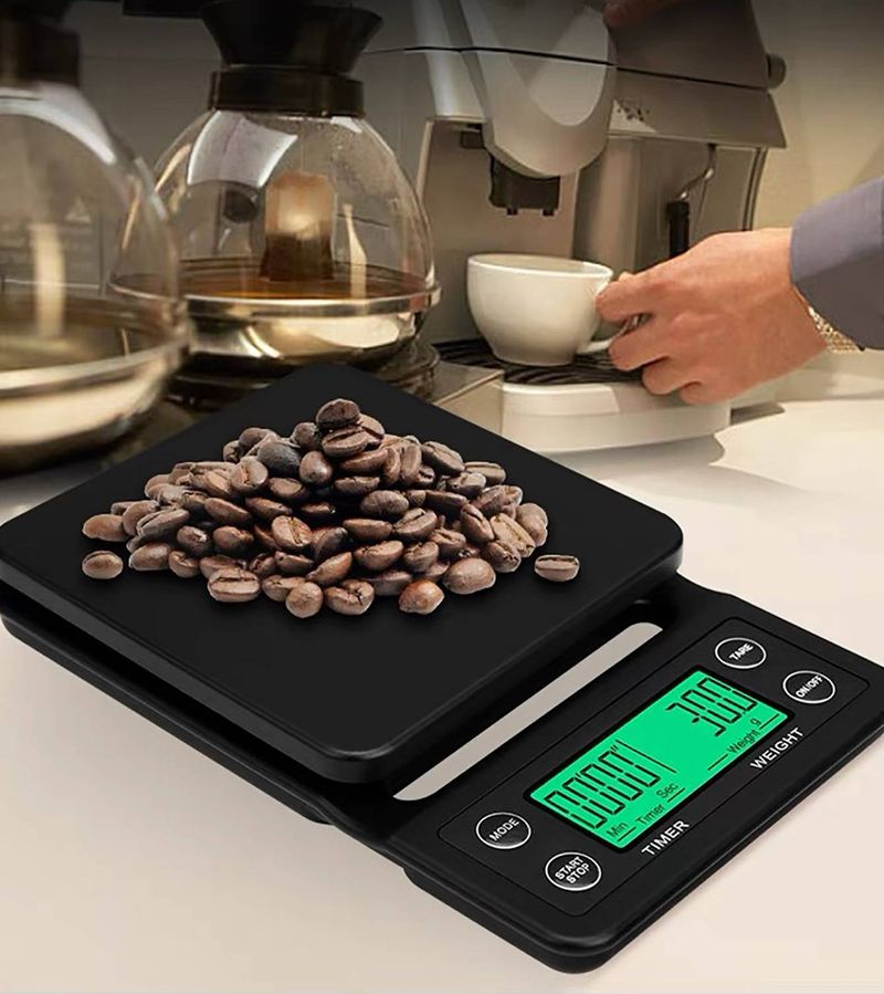 Multifunctional Coffee Scale, One-Click Unit Conversion, 6.61LB/0.1G High-Precision Digital Kitchen Scale - Coffee Scale, Measuring G, Lb, Ml And Oz, Suitable For RV Travel, Apartment Essentials And College Dorms - Package Does Not Include Batteries_voghion.com