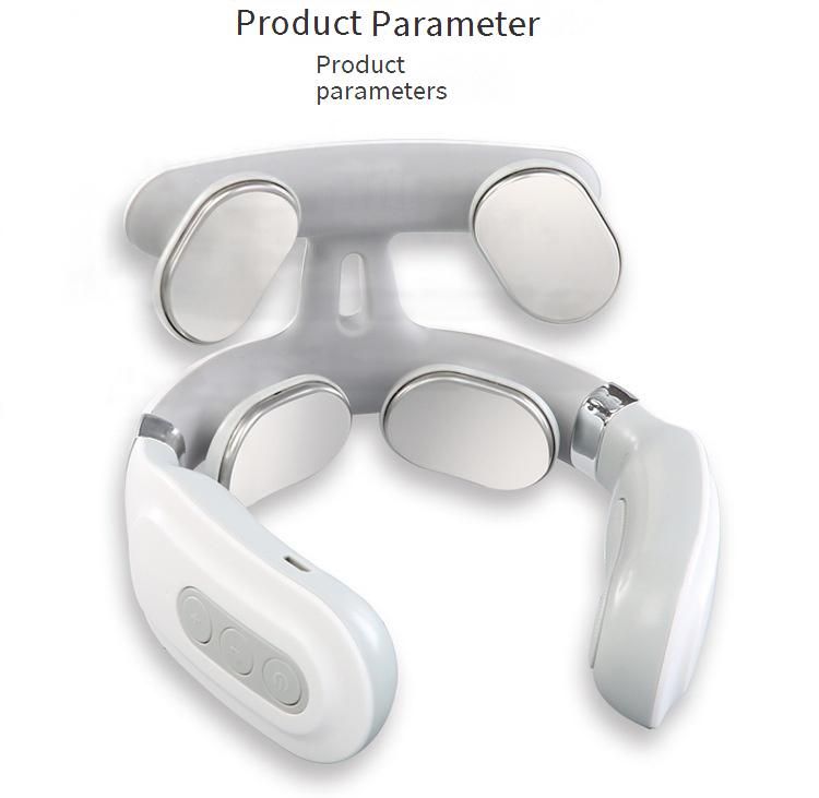 Massaggiatore cervicale intelligente con 4 nodi di pulsazione, dispositivo ricaricabile per il sollievo dal dolore e il rilassamento - Bianco_voghion.com