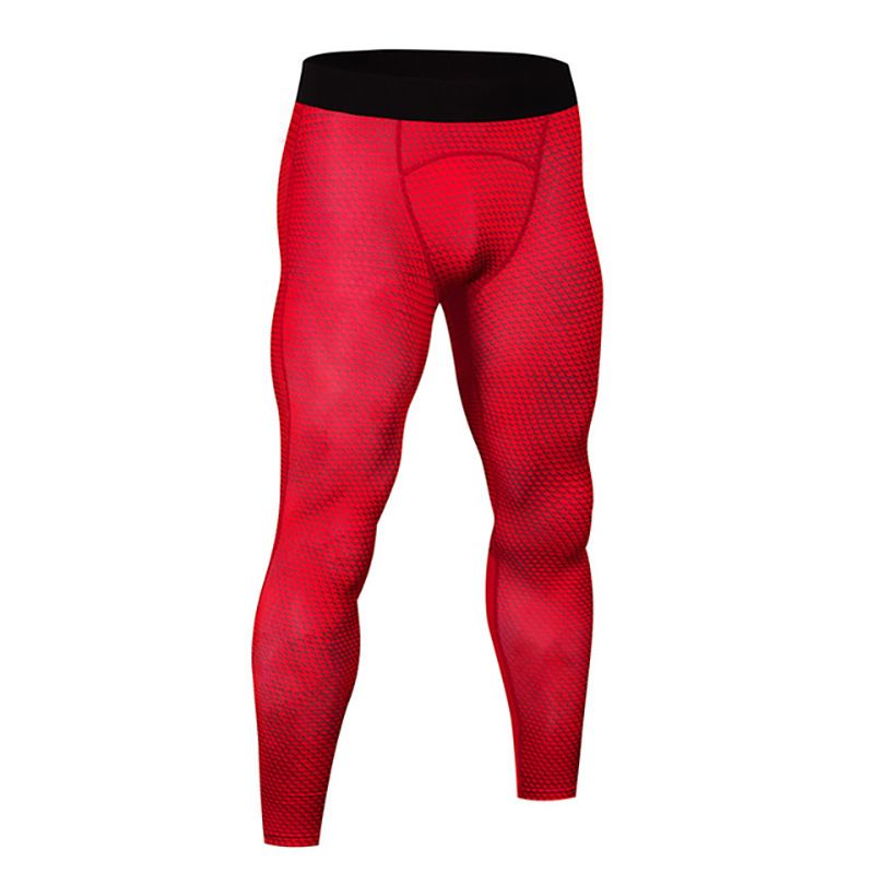 Pantaloni aderenti da uomo, a rapida asciugatura, con stampa, per allenamento, fitness, corsa, compressione elastica, motivo a serpente, con squame di serpente._voghion.com