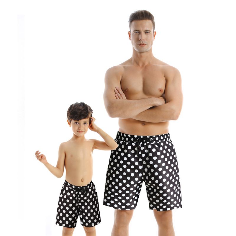 Mother&Kids Family swimsuit Quick-drying beach pants medium child swimsuit_voghion.com