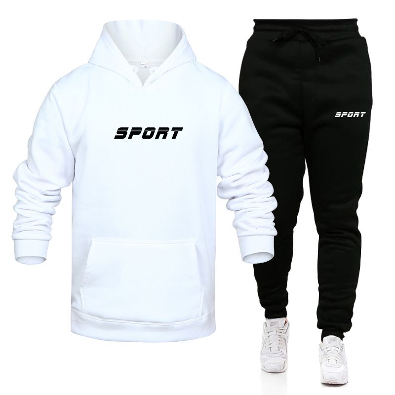 Nowy męski sportowy zestaw swetrów na jesień i zimę, jednolity kolor, nadrukowany sweter_voghion.com