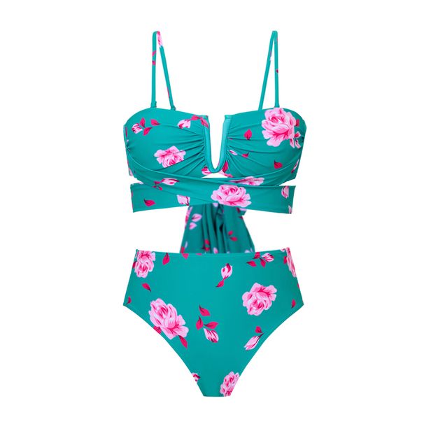 Moteriški drabužiai, trijų dalių seksualus maudymosi kostiumėlis su bikiniu, moteriškas karšto šifono sijono maudymosi kostiumėlis_voghion.com