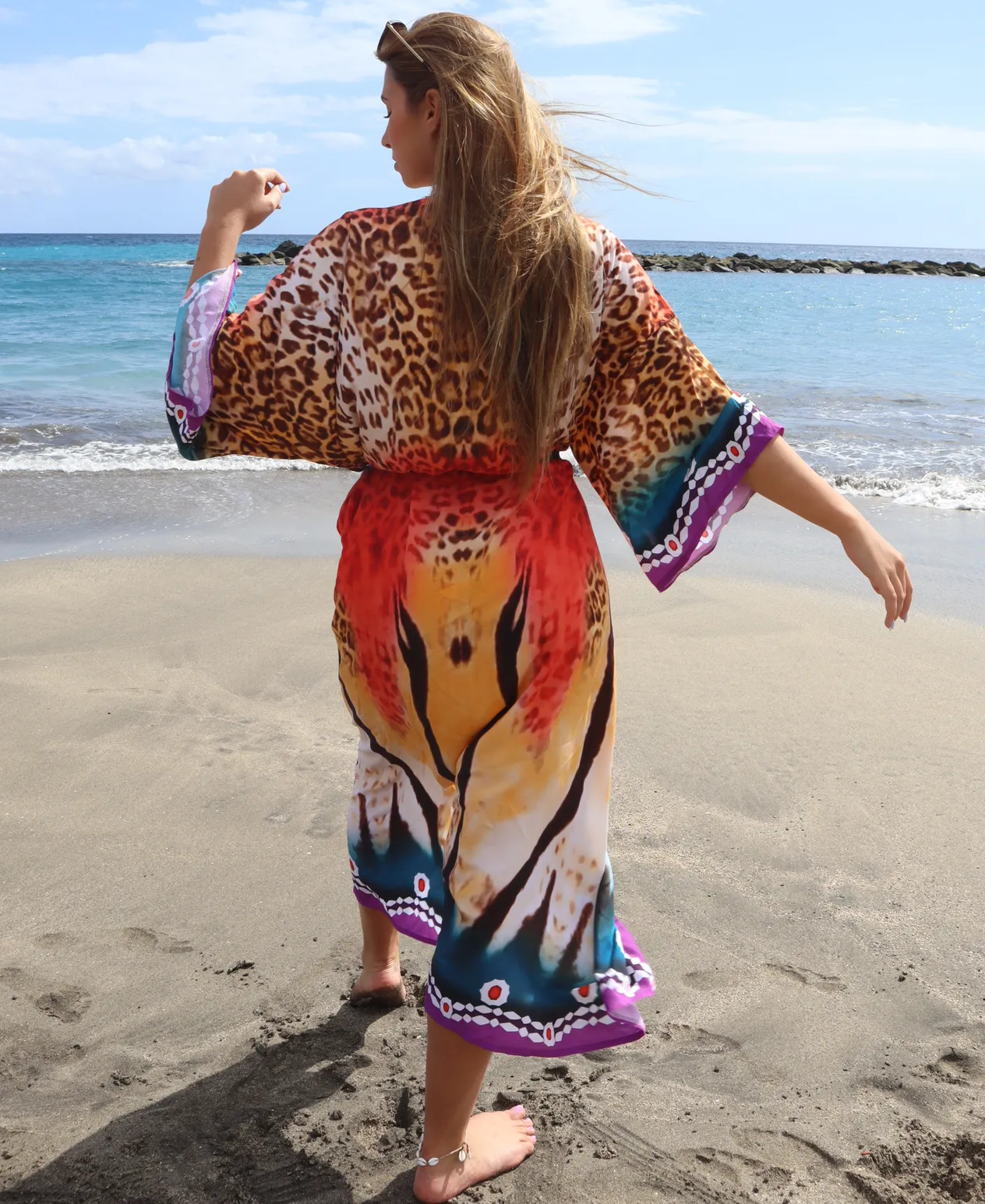 Women's Clothing Cotton Printed Cardigan Beach Skirt Bikini Shirt Swimsuit Outer Wear Sunscreen Clothing Seaside Holiday Skirt_voghion.com