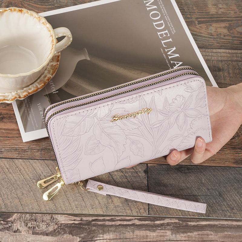 Portafoglio porta carte con doppia estrazione per donna, elegante portamonete di alta qualità con più scomparti per carte, pochette a doppio strato_voghion.com