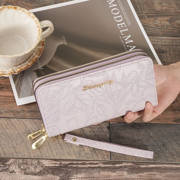 Portafoglio porta carte con doppia estrazione per donna, elegante portamonete di alta qualità con più scomparti per carte, pochette a doppio strato_voghion.com