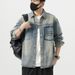 Herrenbekleidung Große Größe Herren Frühling Neues Retro-Jeanshemd Herren Lose Vielseitige bestickte Hemdjacke Herren_voghion.com