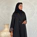 Damenbekleidung Elegantes gestreiftes Abaya-Kleid – schlichter langärmliger Kaftan mit Knopfleiste vorne für Arbeit und Reisen_voghion.com
