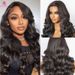 Wigs Human Hair Pre Plucked Pre Cut 13x4 Lace Natural Black Body Wave 180% Density Bleached Knots with Baby Hair Lace for Beginners_voghion.com
