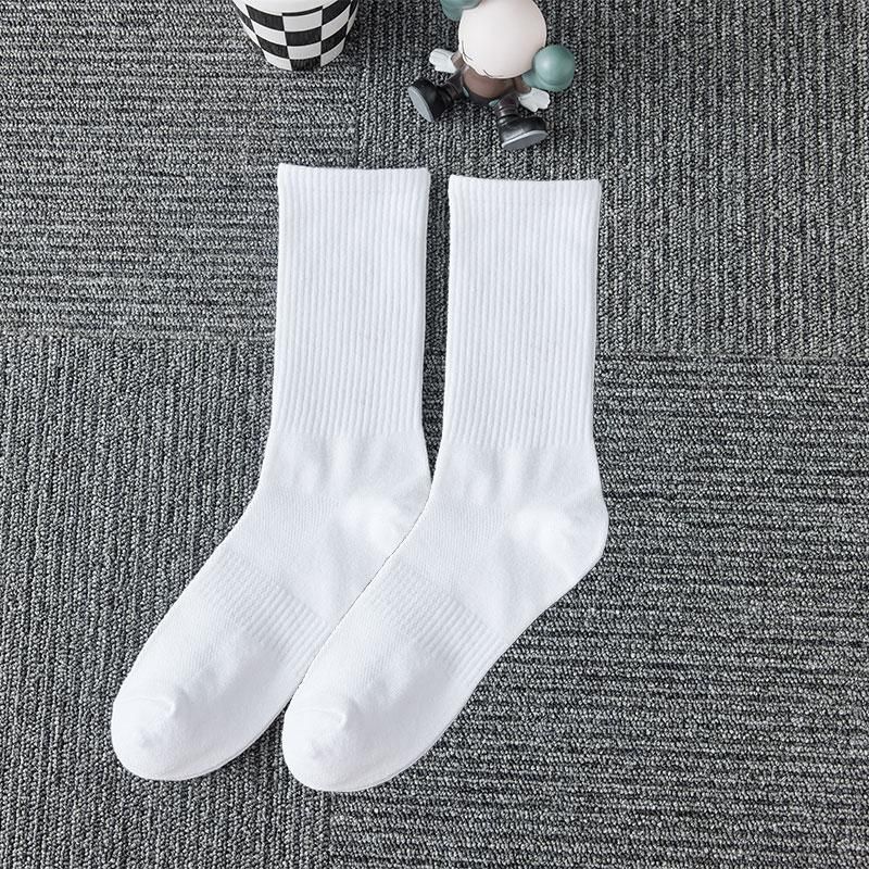Unisex White Cotton Socks – All-Season Breathable Comfort For Spring, Summer, Fall & Winter – Everyday Casual Fit_voghion.com