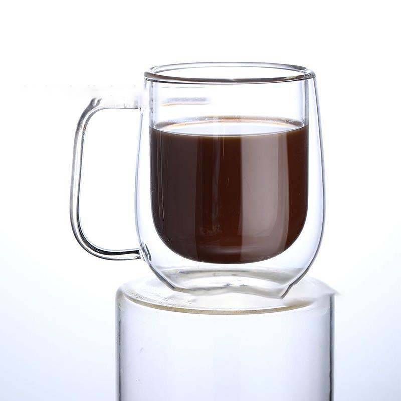 Family Organizer Double Layer Mug Heat Resistant Transparent Coffee Cup With Handle Insulated Glass Cup Thickened Milk Cup_voghion.com