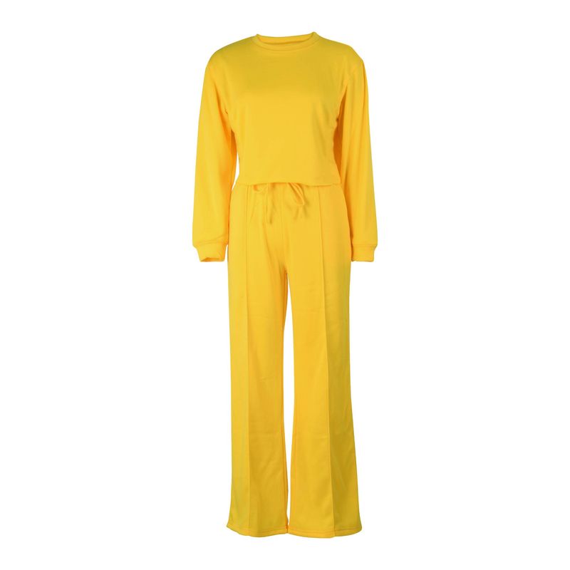 Dameskleding Herfst Nieuwe Lange Mouwen Ronde Hals Sweatshirt Elastische Taille Broek Casual Mode Tweedelig Pak_voghion.com