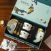 Hand-Painted Oriental Ceramic Tea Set - Deer/Butterfly/Zebra Symbolism For Corporate Gifting & Professional Elegance, Kiln-Fired Stain-Resistant Cups_voghion.com