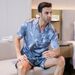 Refreshing Style: Men’s Summer Pajamas - Ice Silk Fabric, Short-Sleeved, Shorts, Great For Big Sizes_voghion.com