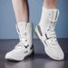 Herrenschuhe Neue atmungsaktive, rutschfeste High-Top-Trainings-Wrestlingschuhe für Herren, leichte, verschleißfeste Boxschuhe_voghion.com