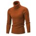 Herrenbekleidung, Strickhemd mit schmaler Passform, einfarbig, schmale Passform, hoher Halsausschnitt, Zopfmusterpullover – einfarbiger Pullover für Freizeit- und Bürokleidung_voghion.com