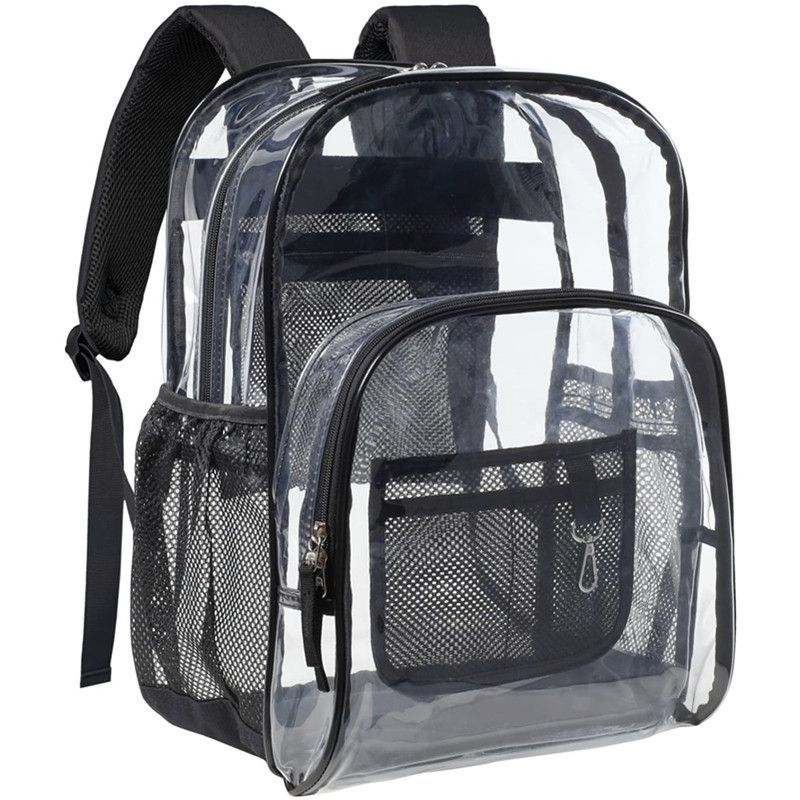 Μεγάλο διαφανές σακίδιο πλάτης, βαρέως τύπου διαφανές σακίδιο πλάτης από PVC για εργασία στο κολέγιο_voghion.com