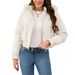Women's Clothing Women's Slim Fit High Waist Short Puffer Jacket With Fleece Lining, Warm Winter Coat For Casual Outfits (White/Black/Khaki)_voghion.com