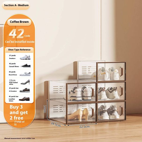 Clear Stackable Shoe Storage Boxes With Lids - Space-Saving Shoe Organizer Transvisible Dustproof Shoe Box For Closet & Entryway_voghion.com