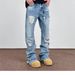 Herren-Street-Washed-Ripped-Flared-Jeans mit Quastendekor – High Street Cleanfit Straight Drape Trousers_voghion.com
