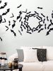 48Pcs/Set Halloween Wall Bat Decor, Black Plastic Bat Stickers For Halloween Room Decor,Waterproof 3D Realistic Bat For Halloween Party Decoration_voghion.com