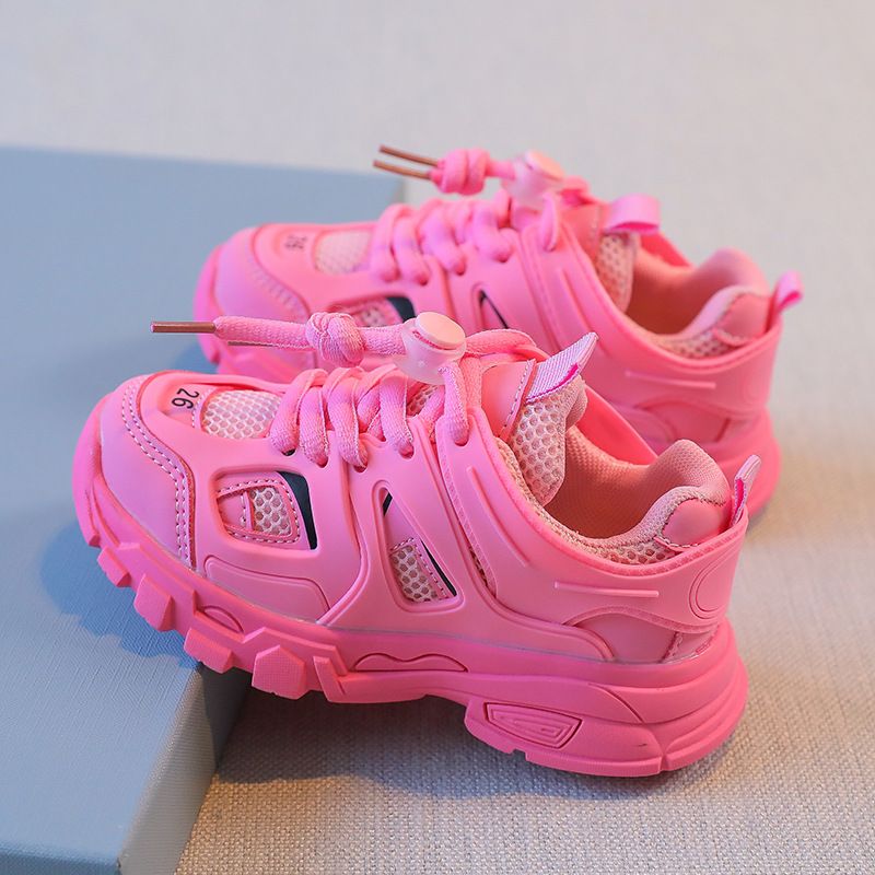 Spring Children New Sports Boys Girls Fashion Clunky Sneakers Baby Cute Candy Color Casual Kids Running Shoes_voghion.com