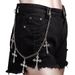 Trendy Hip-hop, Fashionable Single-layer Metal Chain, Personalized Street Style Cross Pendant Pants Chain_voghion.com