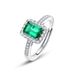 Anello in argento S925 da donna, con smeraldo coltivato, retrò, leggero, di lusso, anello da dito, nobile_voghion.com