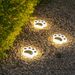 Solar Powered Cat Paw Garden Lights, Waterproof Outdoor LED Step Lights For Pathway, Yard, Patio, Staircase Decoration (White/Warm Light)_voghion.com