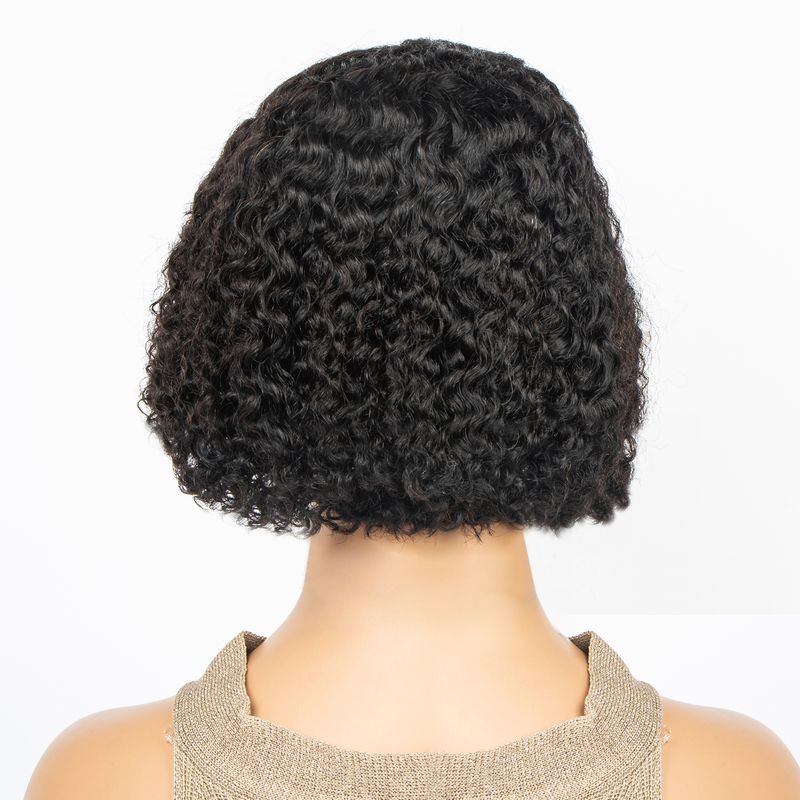 MALAIKA Diepe Krullende Bobpruik Echt haar 13x4 Kanten Voorkant Pruiken Echt haar Voorgeplukt 180% Haardichtheid Pruiken Echt haar voor vrouwen Braziliaanse golvend Pruik van echt haar_voghion.com