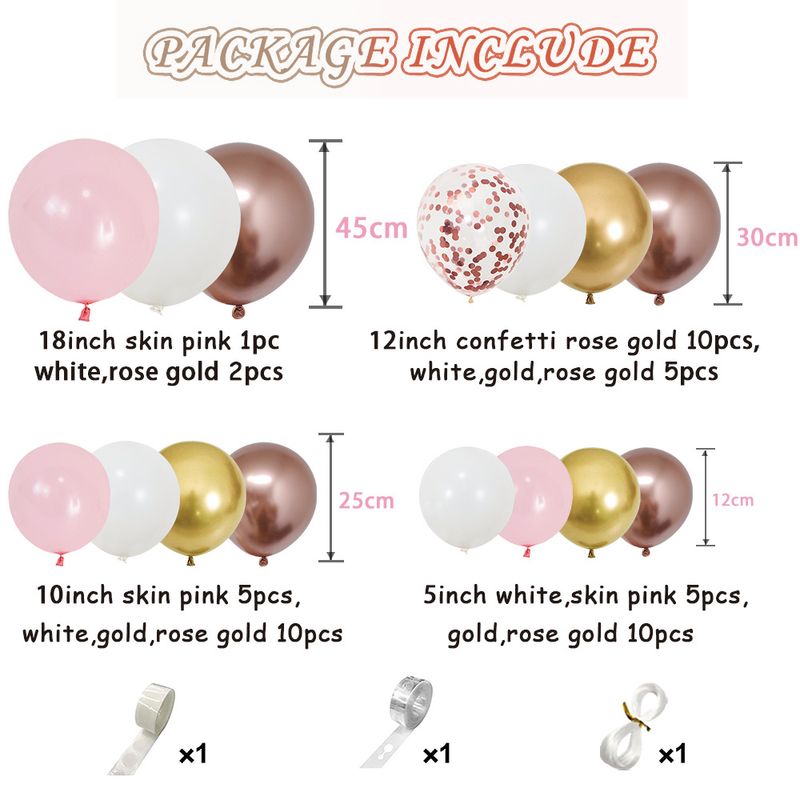 Set di decorazioni per palloncini in fila in oro rosa rosa, festa di compleanno, celebrazione dei bambini, decorazione di nozze, pacchetto con catena di palloncini_voghion.com