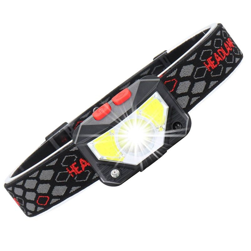 Nowe ostrzeżenie o ładowaniu przez USB, czerwona dioda LED z czujnikiem silnego światła COB, wodoodporna latarka czołowa do wędkowania w nocy_voghion.com