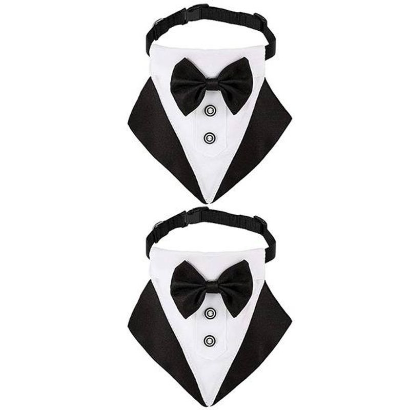 2 TANPOPO Big Dog British Style Wedding Suits Dog Collars Pet Bibs Dog Triangle Scarves_voghion.com