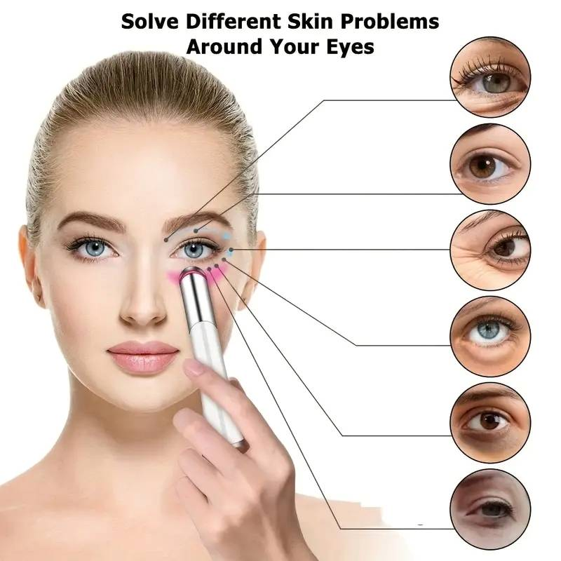 Portable Eye Beauty Instrument With Heating, Suitable For Eyes And Lips, Massage Pen, Vibration Introduction Instrument, Remove Dark Circles And Eye Wrinkles Instrument_voghion.com