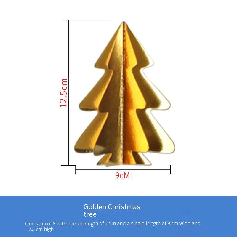 3D-Mini-Weihnachtsbaumgirlande – Bunte Hängedekoration für Weihnachtsbäume, Fensterdekorationen und Weihnachtsfeiern (12er-Set)_voghion.com