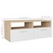 TV Stand Engineered Wood 37.4"x13.8"x14.2" Oak and White_voghion.com